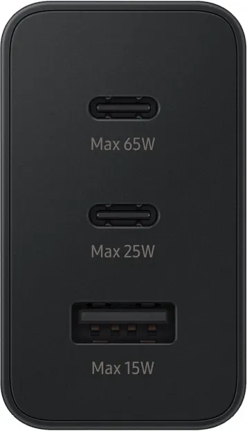 Samsung 65W Trio USB-C Fast Charging vegglader - Svart