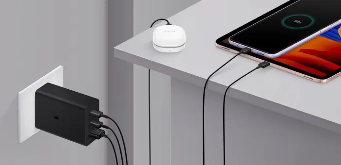Samsung 65W Trio USB-C Fast Charging vegglader - Svart