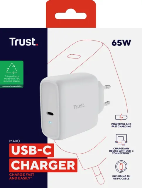 Trust Maxo 65W USB-C Lader - Hvit